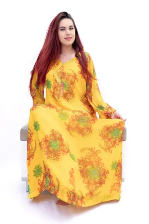 Yellow Silk & Chiffon Maxi-Dress