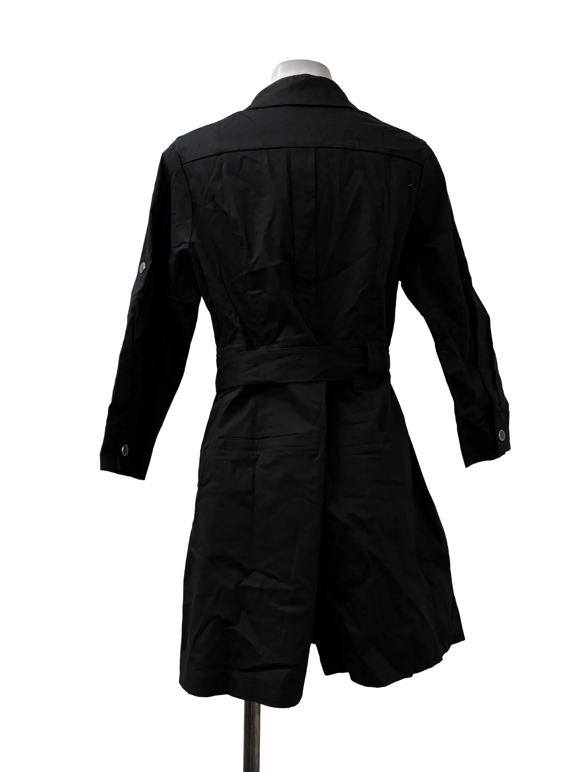 Zip Up Long Sleeve Black Romper