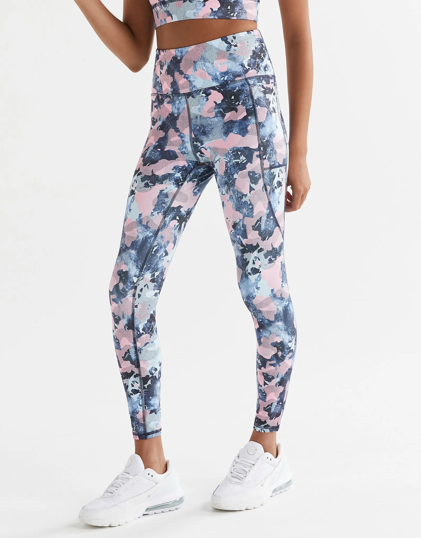 ZOE Air-Core Full Length Legging - Blue & Pink Abstract Print