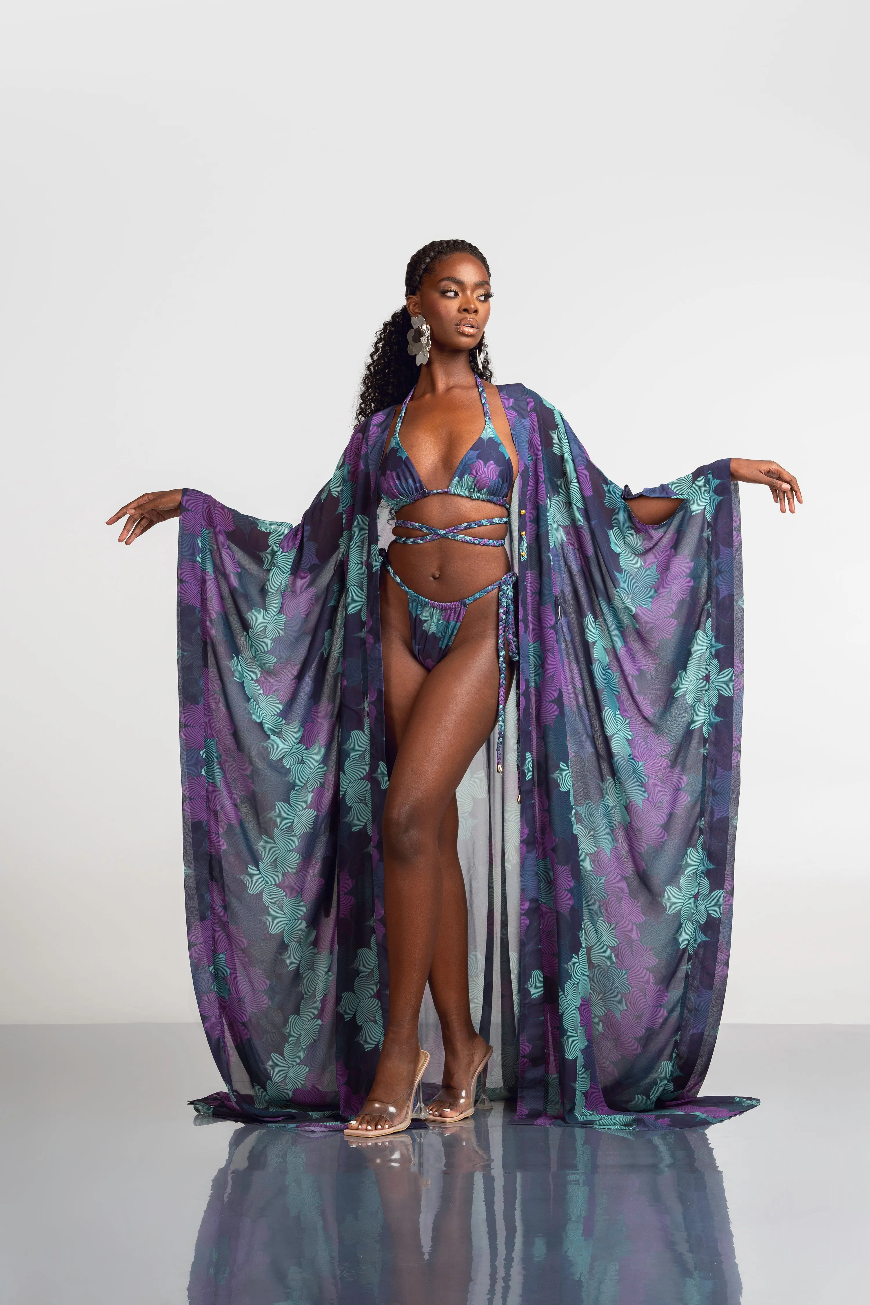 ZURI LONG KAFTAN CHIFFON KIMONO