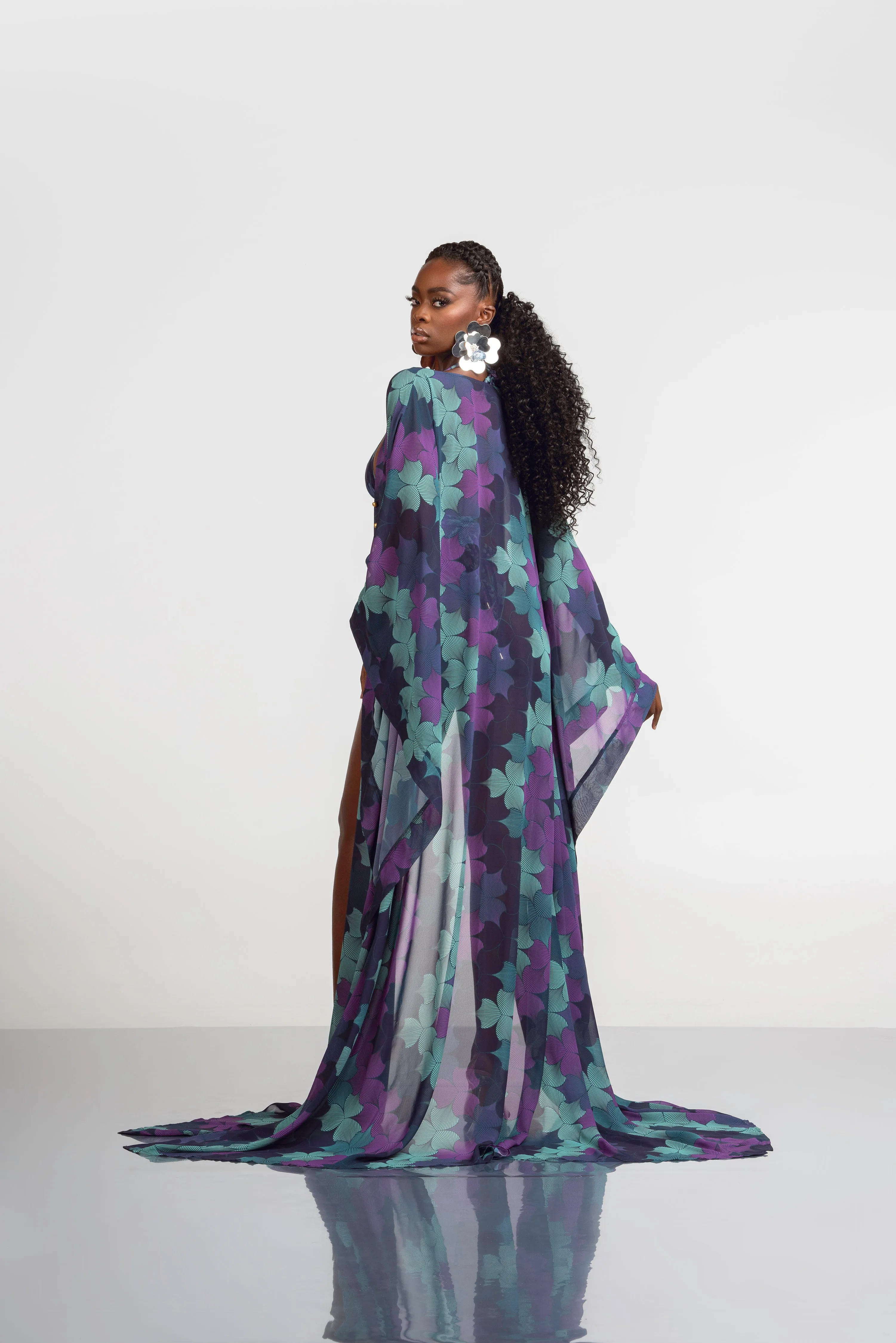 ZURI LONG KAFTAN CHIFFON KIMONO