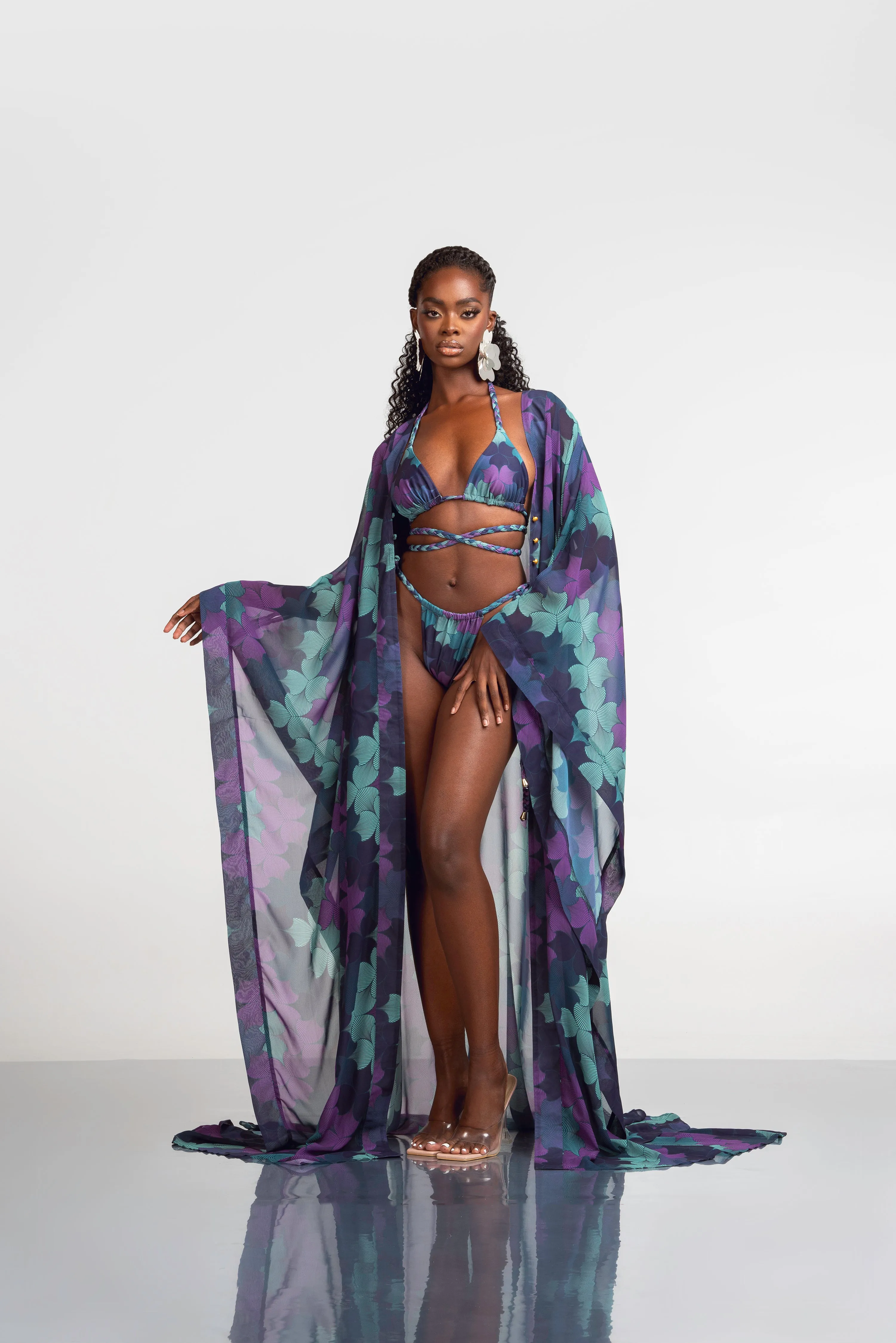 ZURI LONG KAFTAN CHIFFON KIMONO